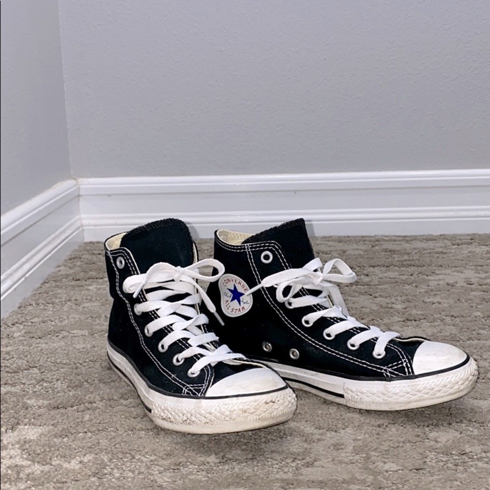 Black Converse High Tops (youth size 3/women’s 6)
